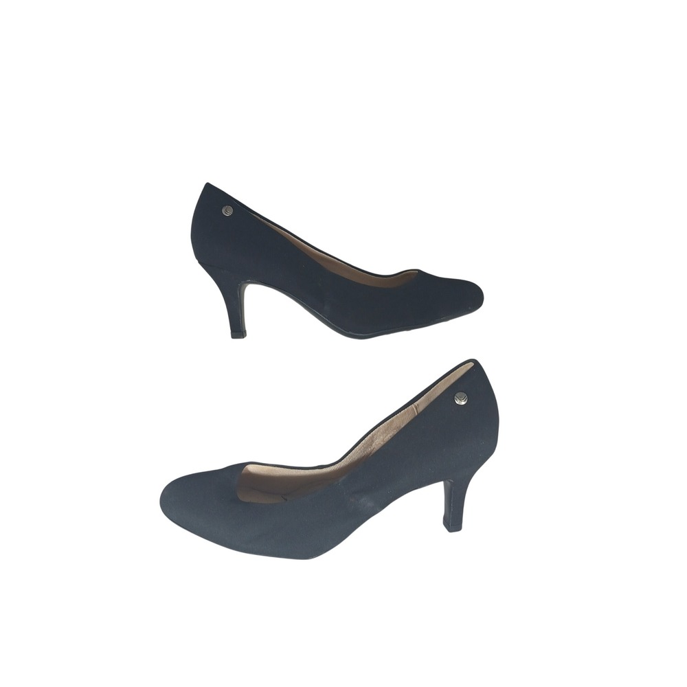 LifeStride Parigi Pumps 8W Black Fabric Round Toe Soft System Heels